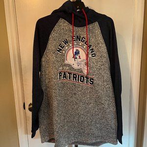 New England Patriots NFL Licensed Hoodie Sweatshirt Heather Gray/Navy
